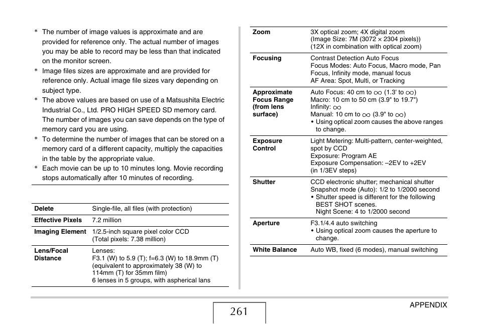 Casio EXILIM EX-Z77 User Manual | Page 261 / 265