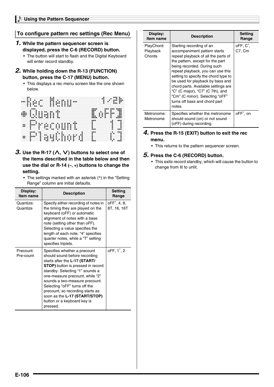 E-106 | Casio CTK-7000 User Manual | Page 108 / 168