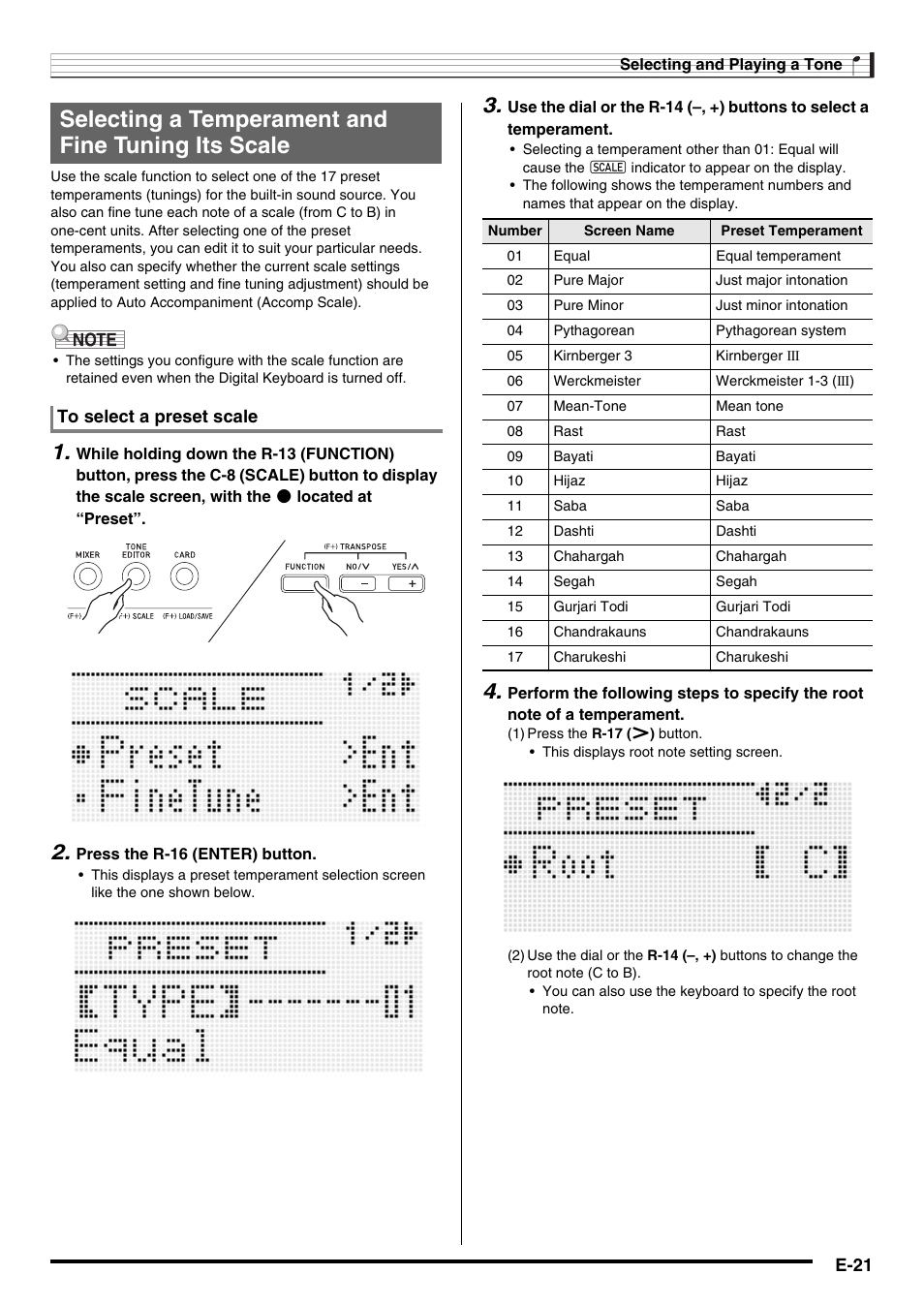 Selecting a temperament and fine tuning its scale | Casio CTK-7000 User Manual | Page 23 / 168