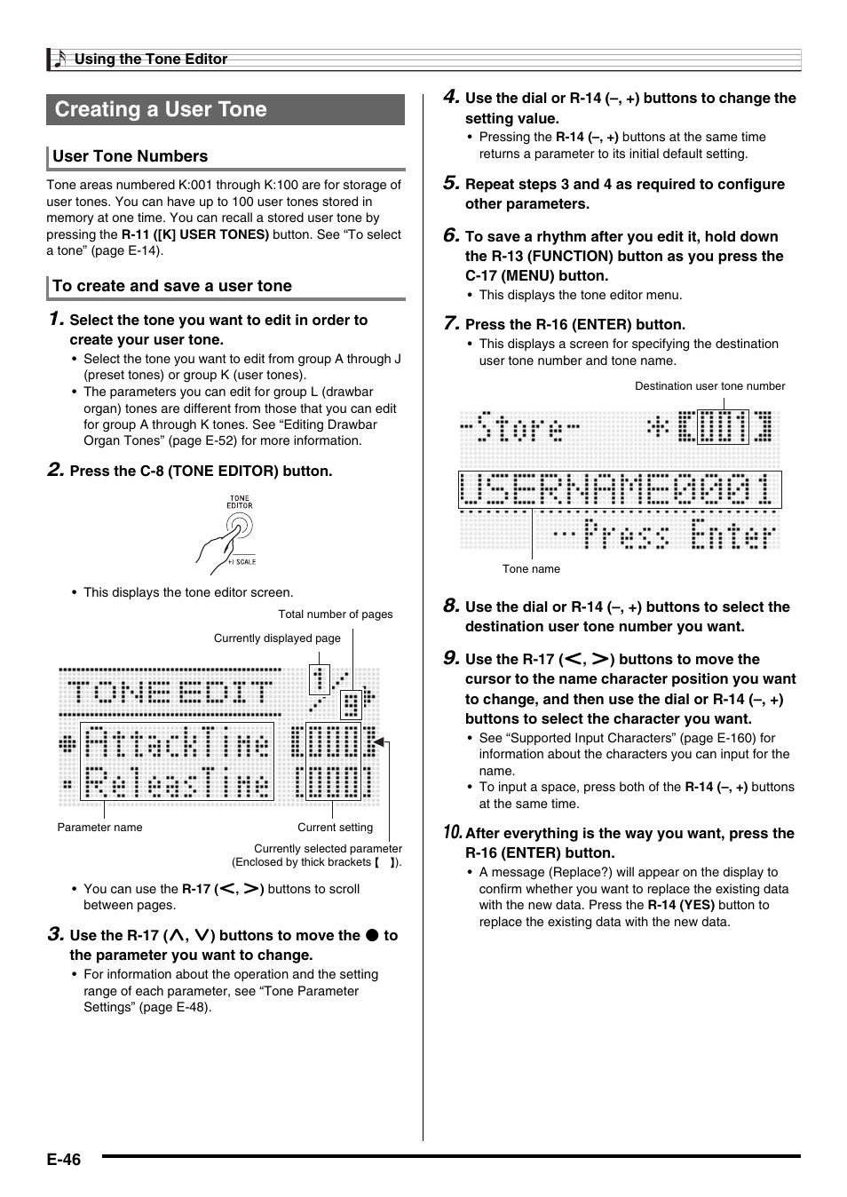 Creating a user tone | Casio CTK-7000 User Manual | Page 48 / 168