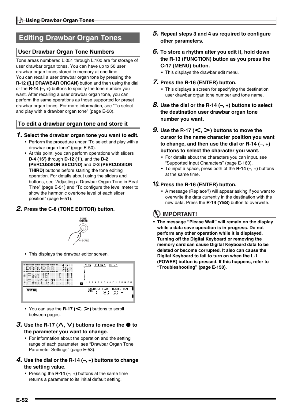 Editing drawbar organ tones | Casio CTK-7000 User Manual | Page 54 / 168