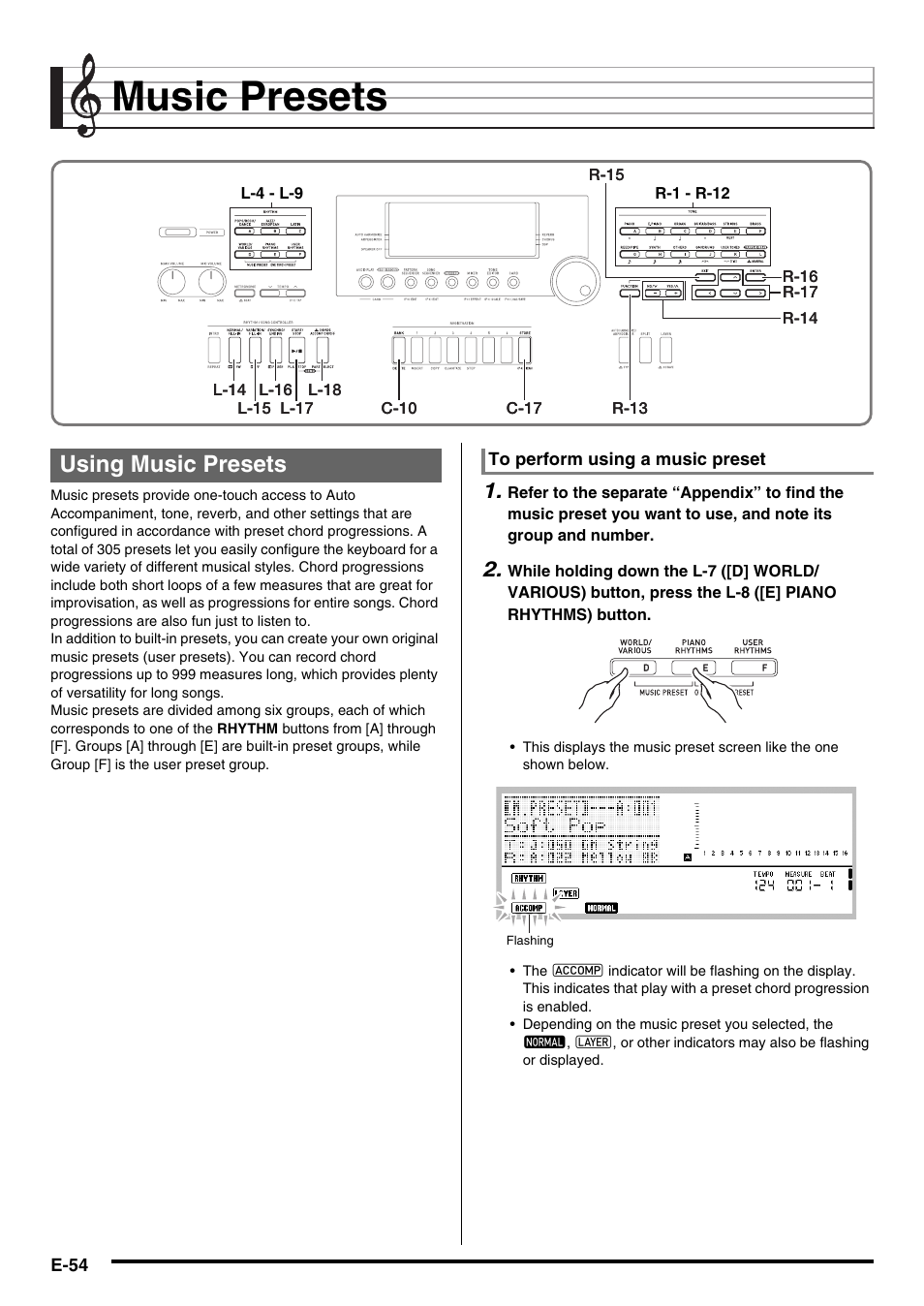 Music presets, Using music presets | Casio CTK-7000 User Manual | Page 56 / 168