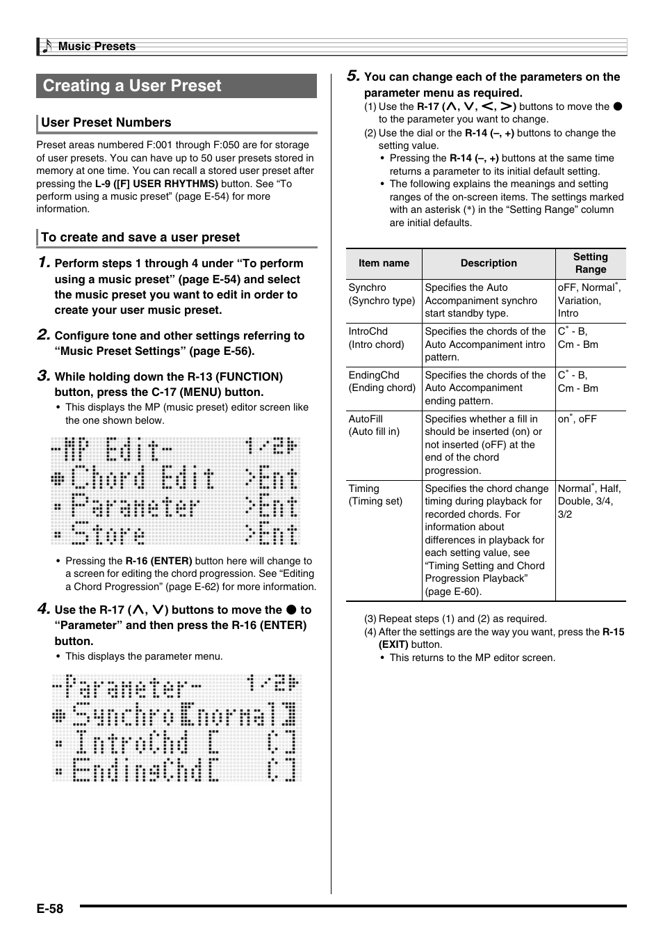 Creating a user preset | Casio CTK-7000 User Manual | Page 60 / 168