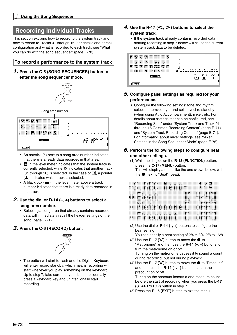 Recording individual tracks | Casio CTK-7000 User Manual | Page 74 / 168