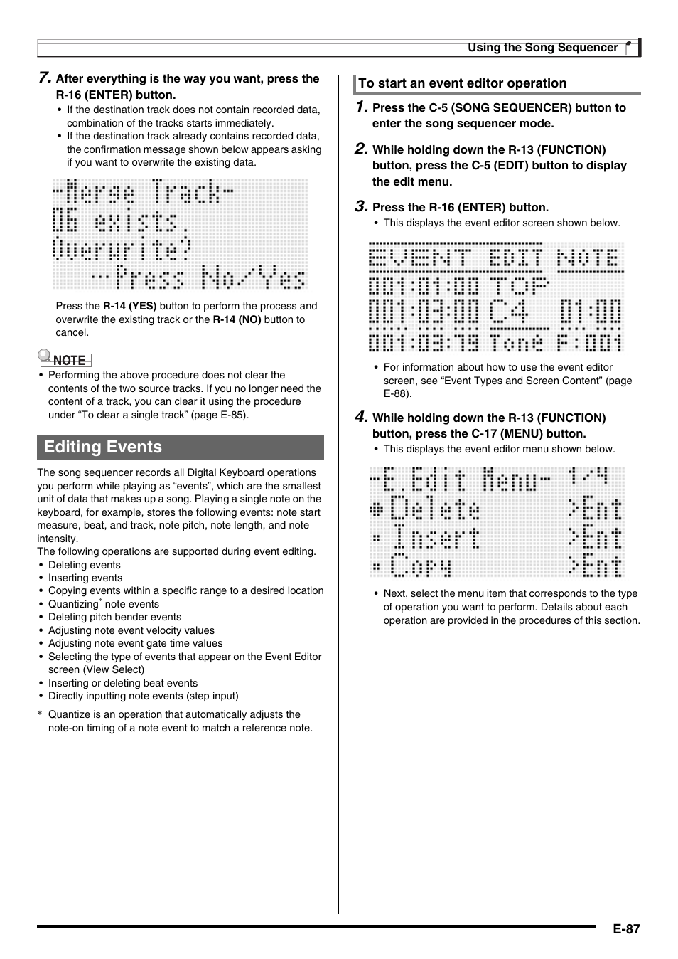 Editing events | Casio CTK-7000 User Manual | Page 89 / 168