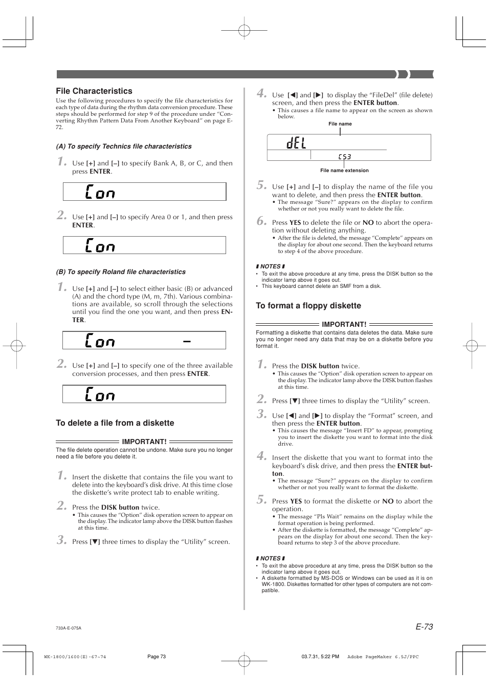 Casio WK-1630 User Manual | Page 75 / 96