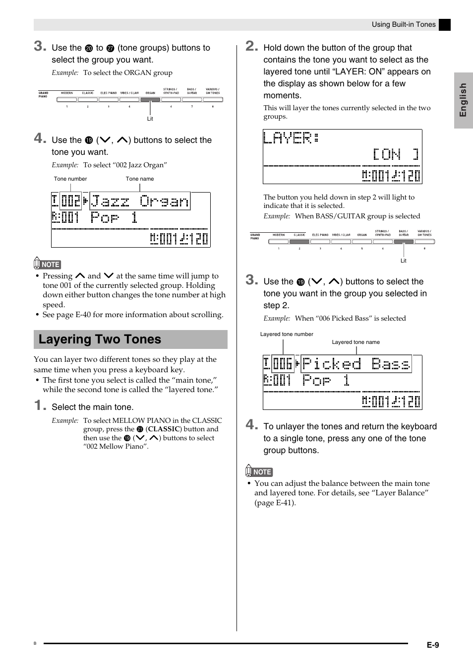 Layering two tones | Casio Celviano 6ES1A User Manual | Page 13 / 79