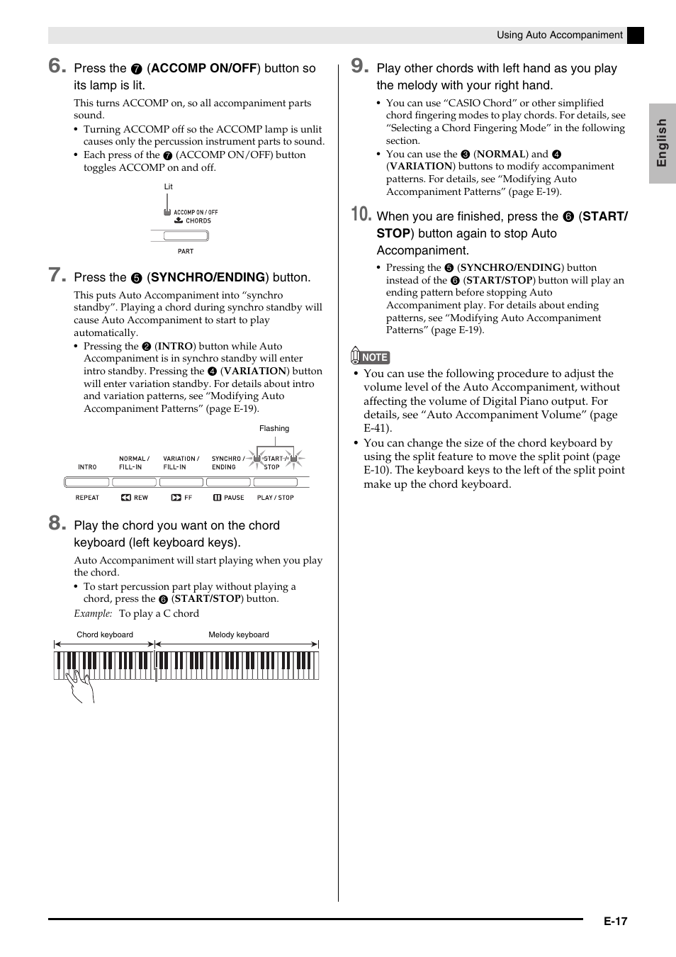 Casio Celviano 6ES1A User Manual | Page 21 / 79