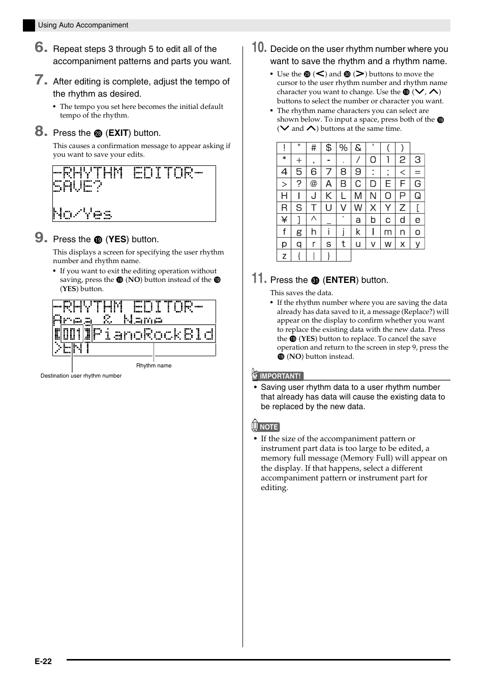 Casio Celviano 6ES1A User Manual | Page 26 / 79