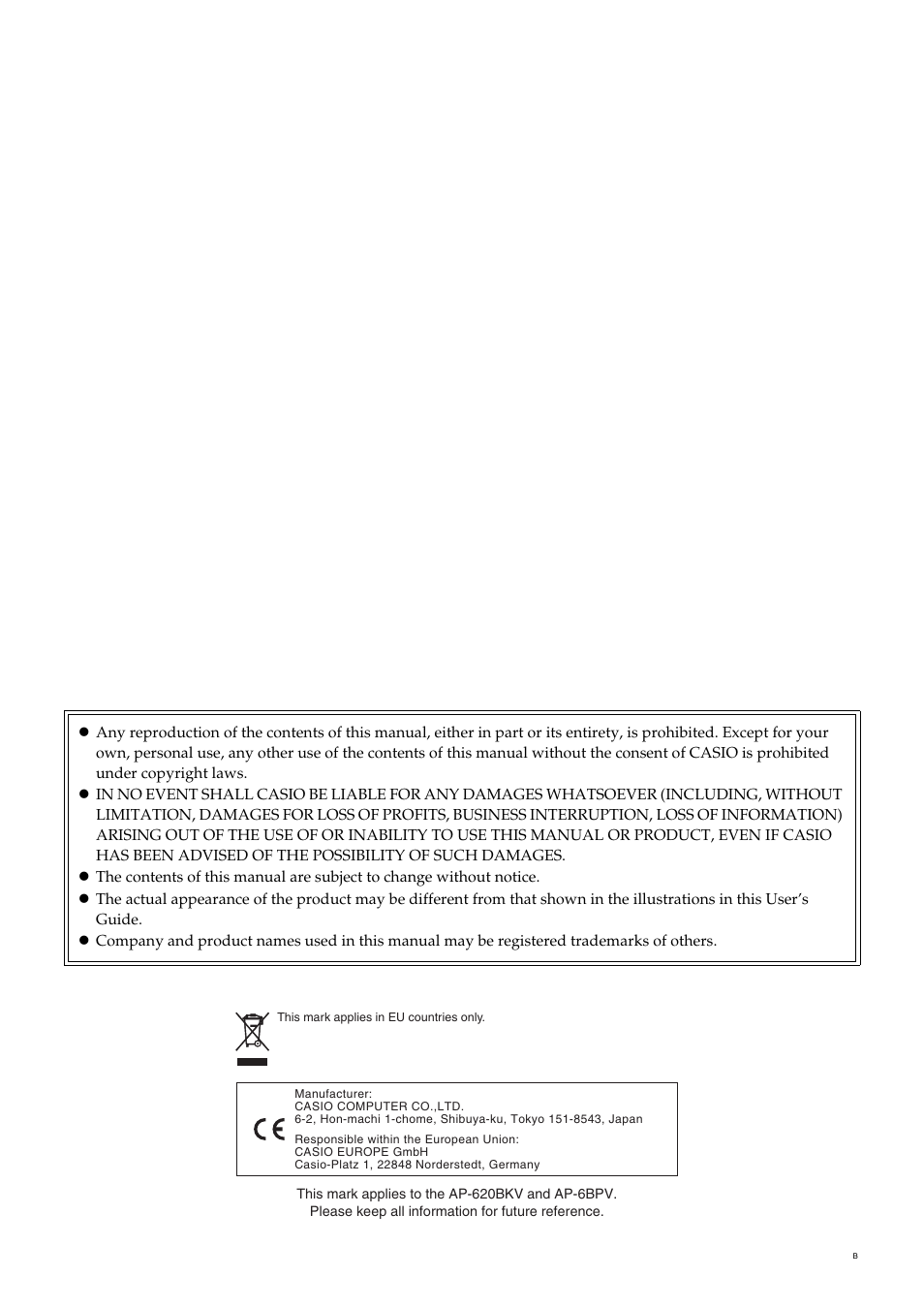 Casio Celviano 6ES1A User Manual | Page 4 / 79