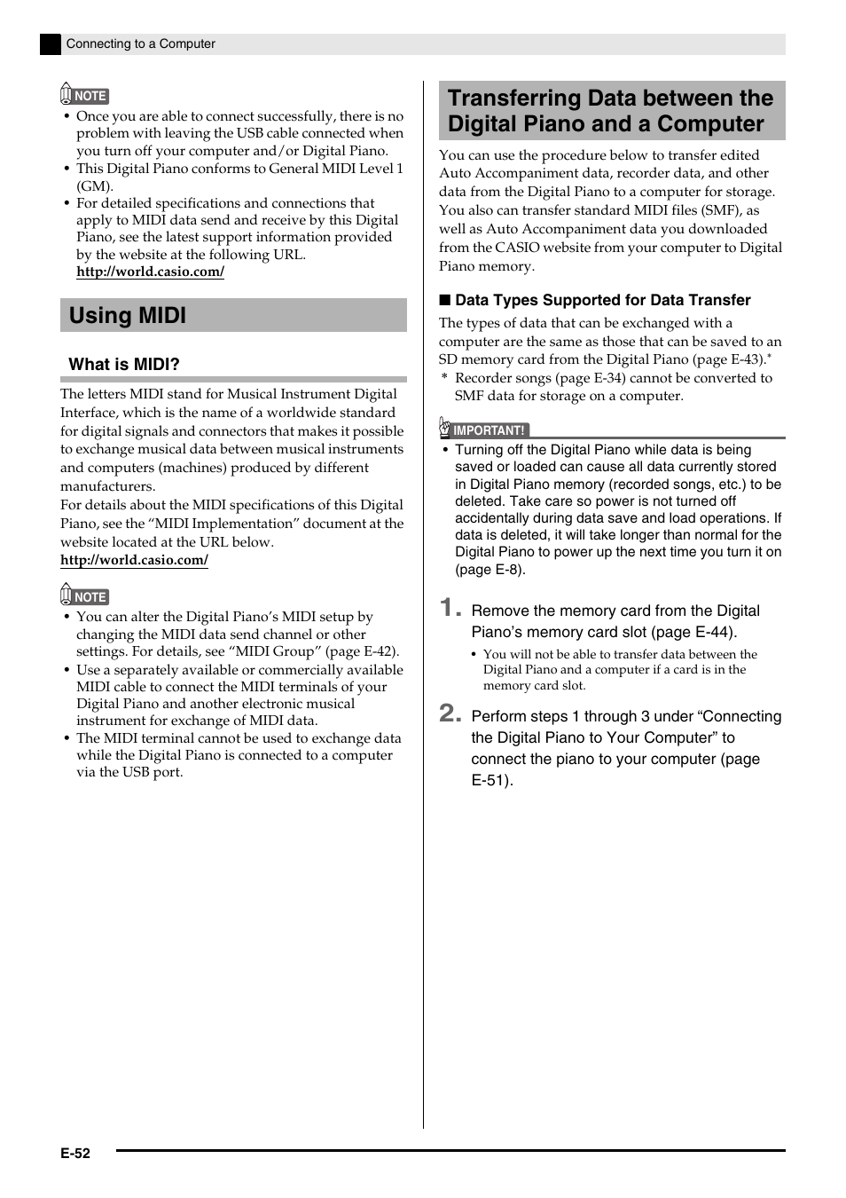 Casio Celviano 6ES1A User Manual | Page 56 / 79