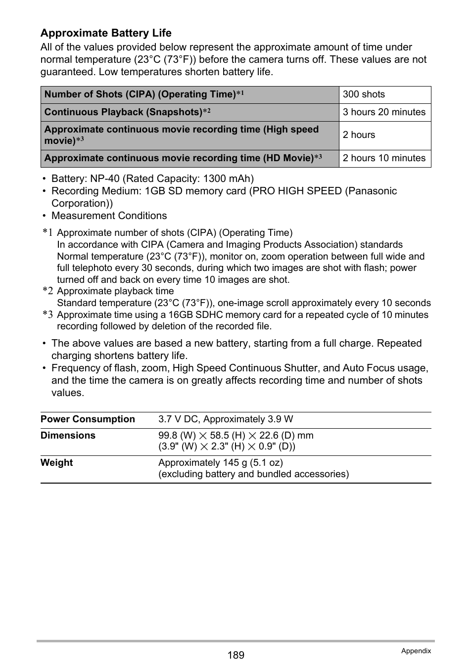 Ge 189 for | Casio EX-FC100 User Manual | Page 189 / 191