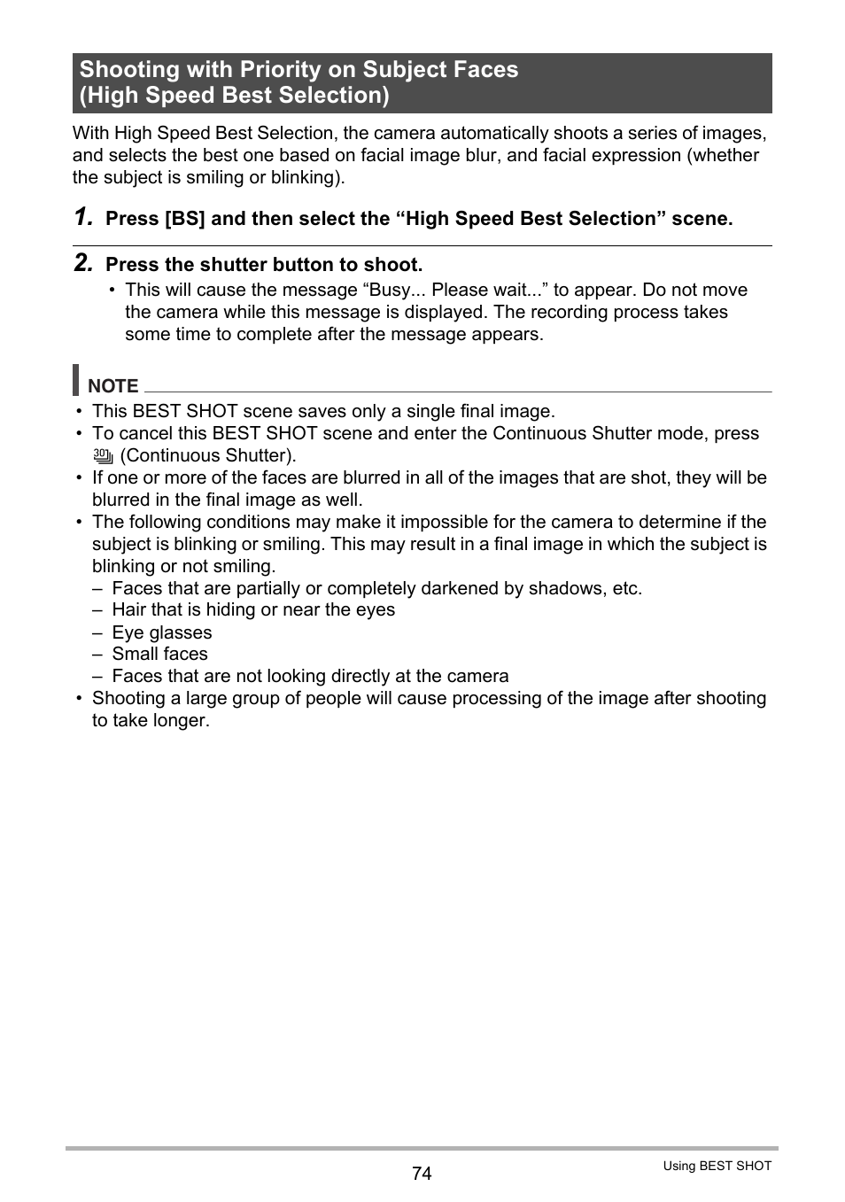 Casio EX-FC100 User Manual | Page 74 / 191