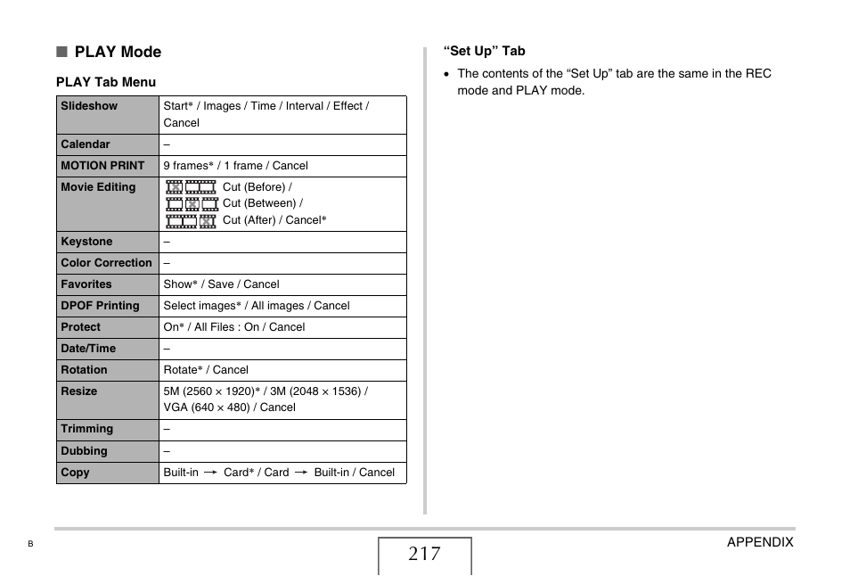 Play mode | Casio EX-Z75 User Manual | Page 217 / 233