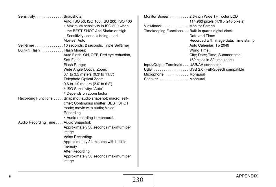 Casio EX-Z75 User Manual | Page 230 / 233