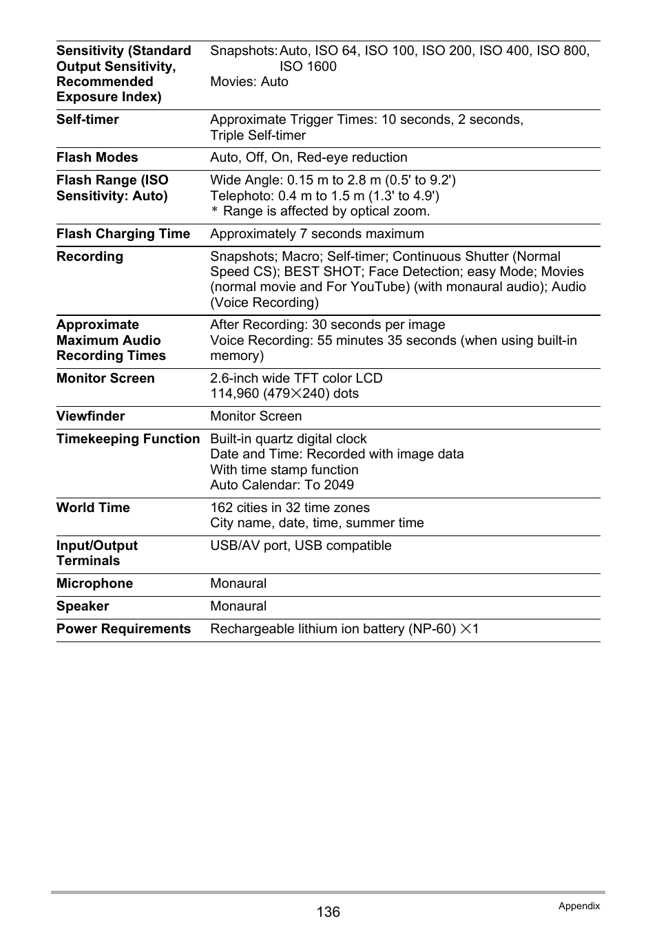Casio EXILIM EX-Z22 User Manual | Page 136 / 139