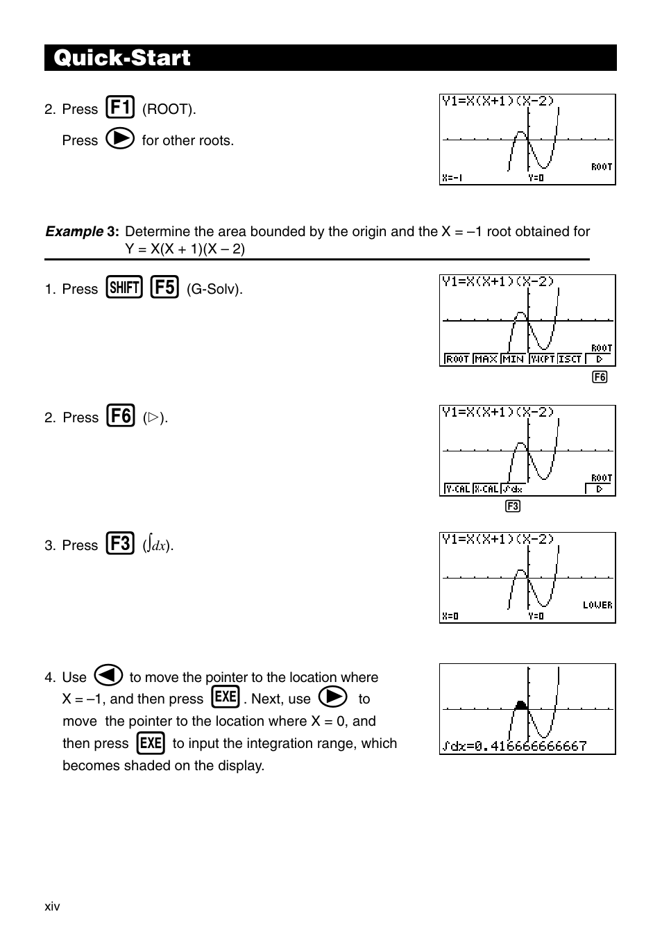Quick-start | Casio CFX-9850G PLUS User Manual | Page 16 / 28