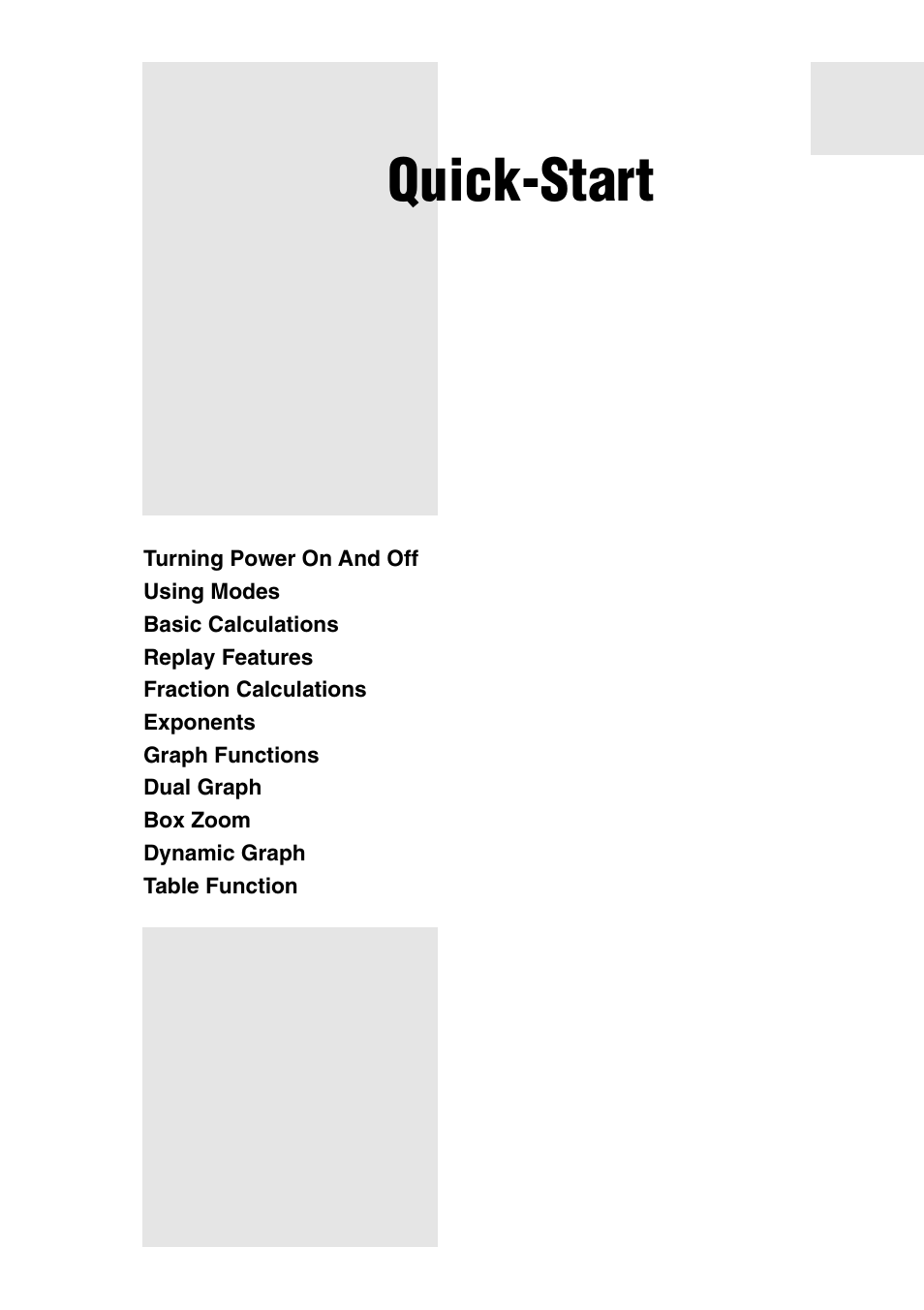 Quick-start | Casio CFX-9850G PLUS User Manual | Page 9 / 28