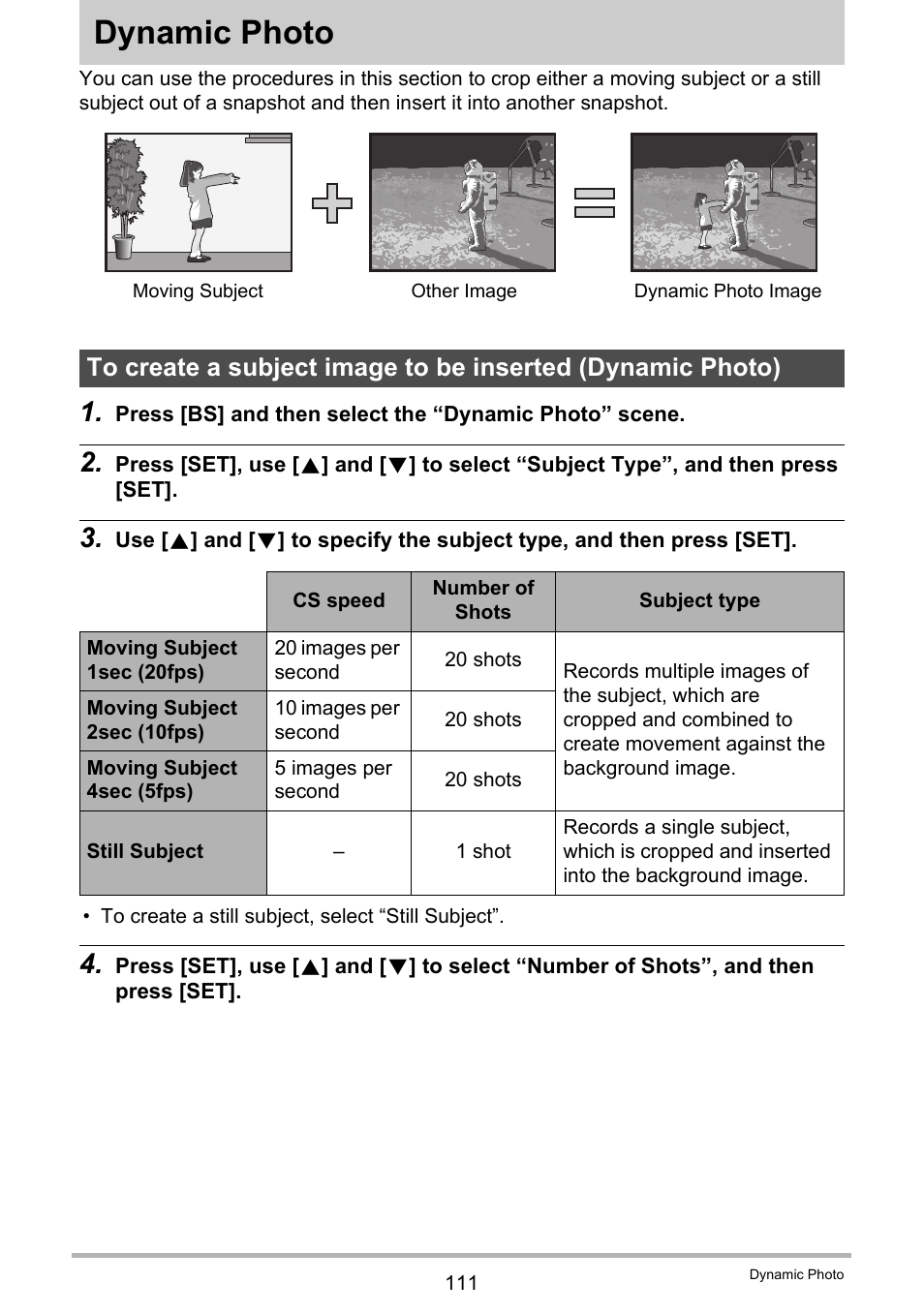 Dynamic photo, For more informa | Casio EX-Z335 User Manual | Page 111 / 194