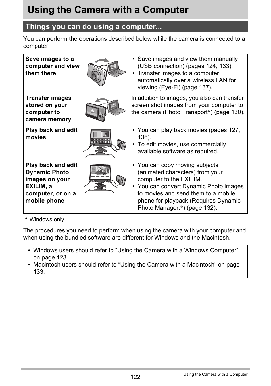 Using the camera with a computer, Things you can do using a computer | Casio EX-Z335 User Manual | Page 122 / 194