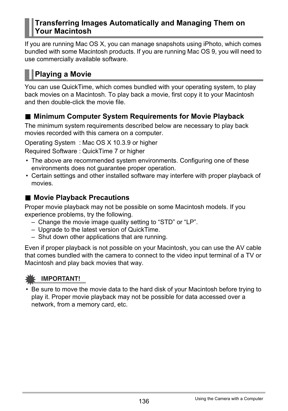 Playing a movie | Casio EX-Z335 User Manual | Page 136 / 194