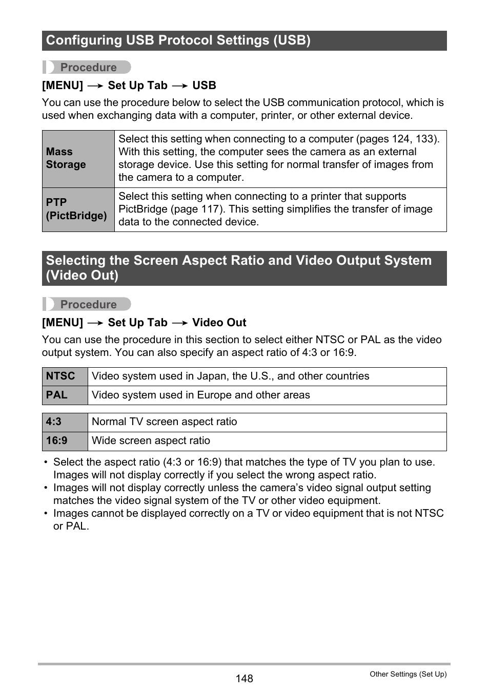 Configuring usb protocol settings (usb) | Casio EX-Z335 User Manual | Page 148 / 194