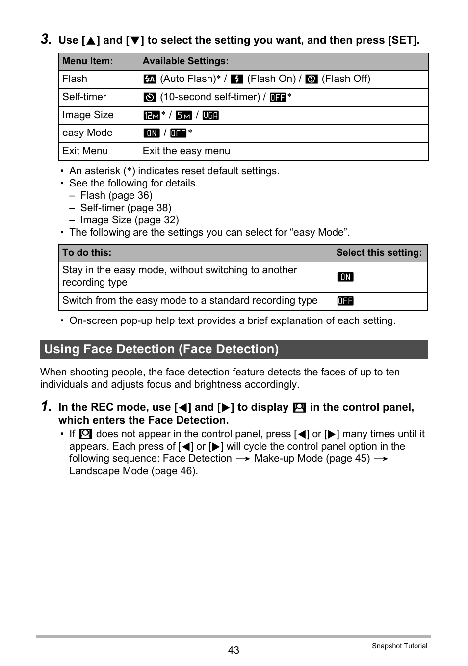 Using face detection (face detection) | Casio EX-Z335 User Manual | Page 43 / 194