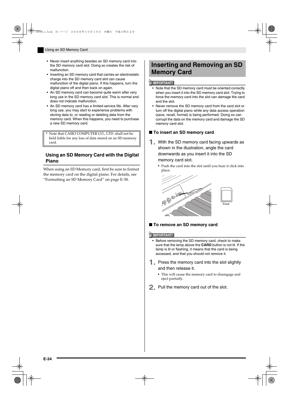 Casio AP-500 User Manual | Page 38 / 57