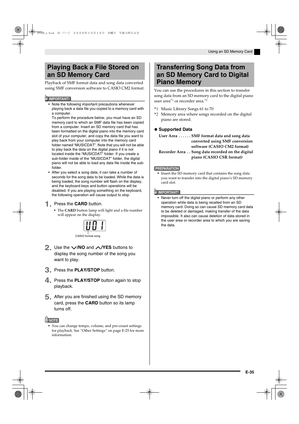 Casio AP-500 User Manual | Page 39 / 57