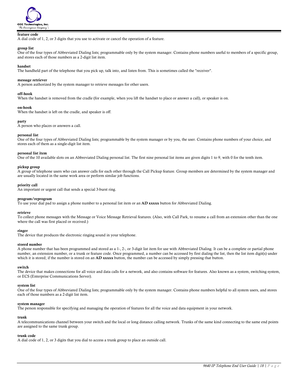 Avaya 9640 IP Telephone User Manual | Page 18 / 18