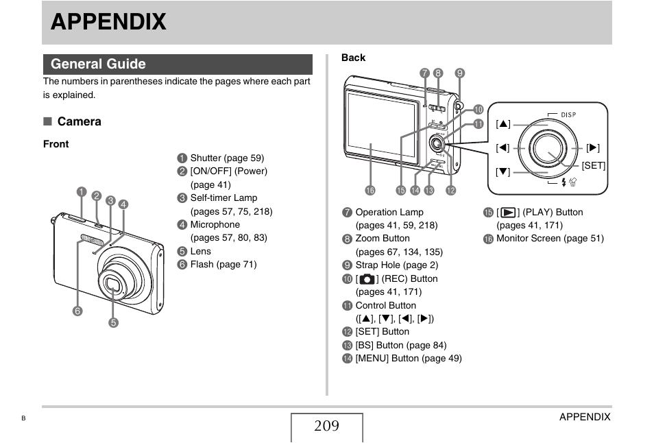 Appendix, General guide, General guide 1 | 8 9 7 bq bk bl bm bobn bp | Casio EX-Z11 User Manual | Page 209 / 233