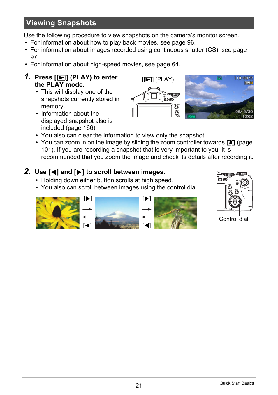 Viewing snapshots | Casio EXILIM EX-F1 User Manual | Page 21 / 185