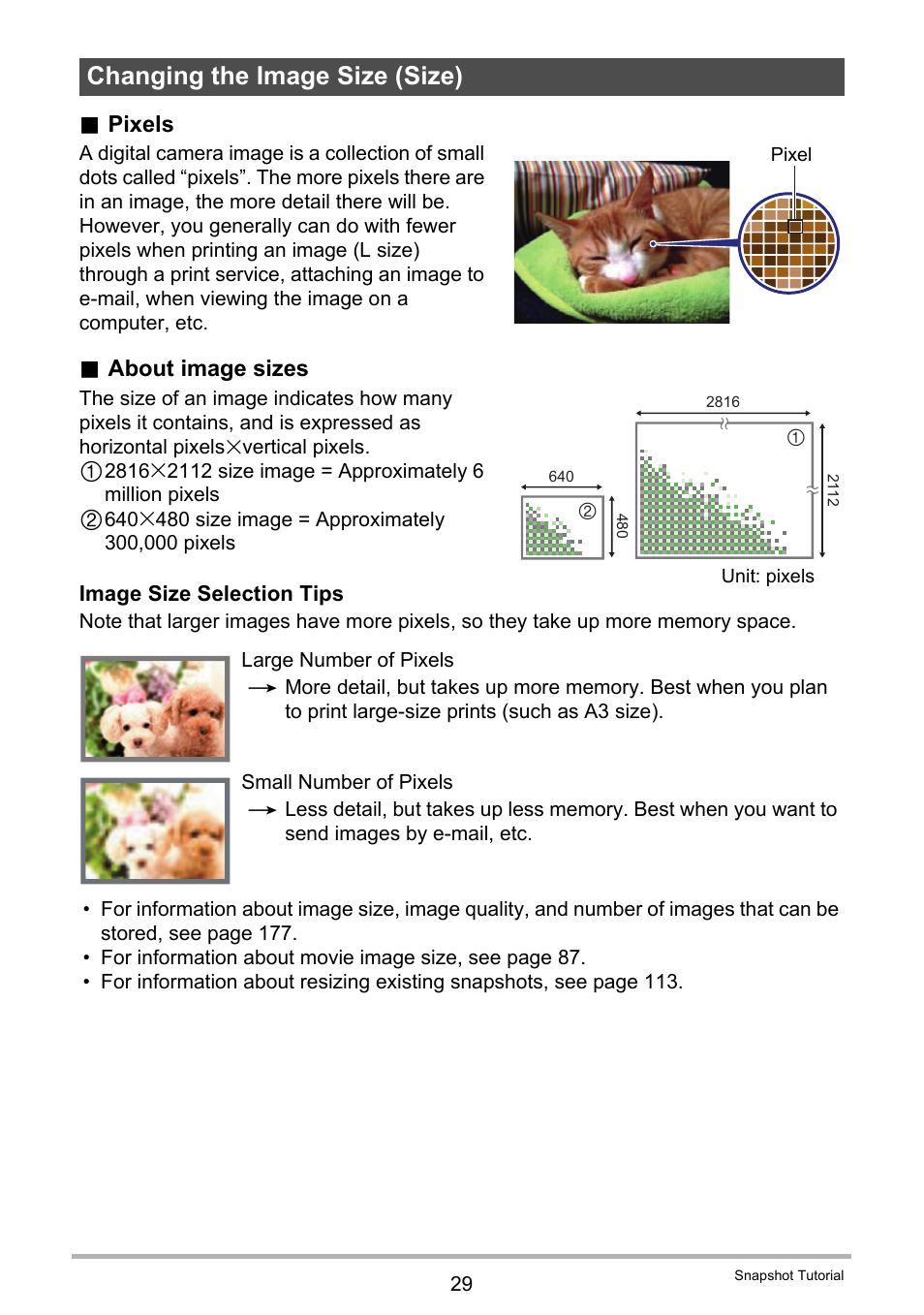 Changing the image size (size) | Casio EXILIM EX-F1 User Manual | Page 29 / 185
