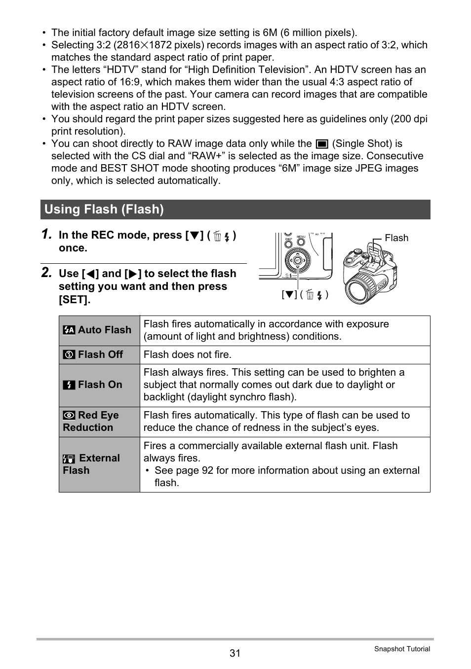 Using flash (flash) | Casio EXILIM EX-F1 User Manual | Page 31 / 185