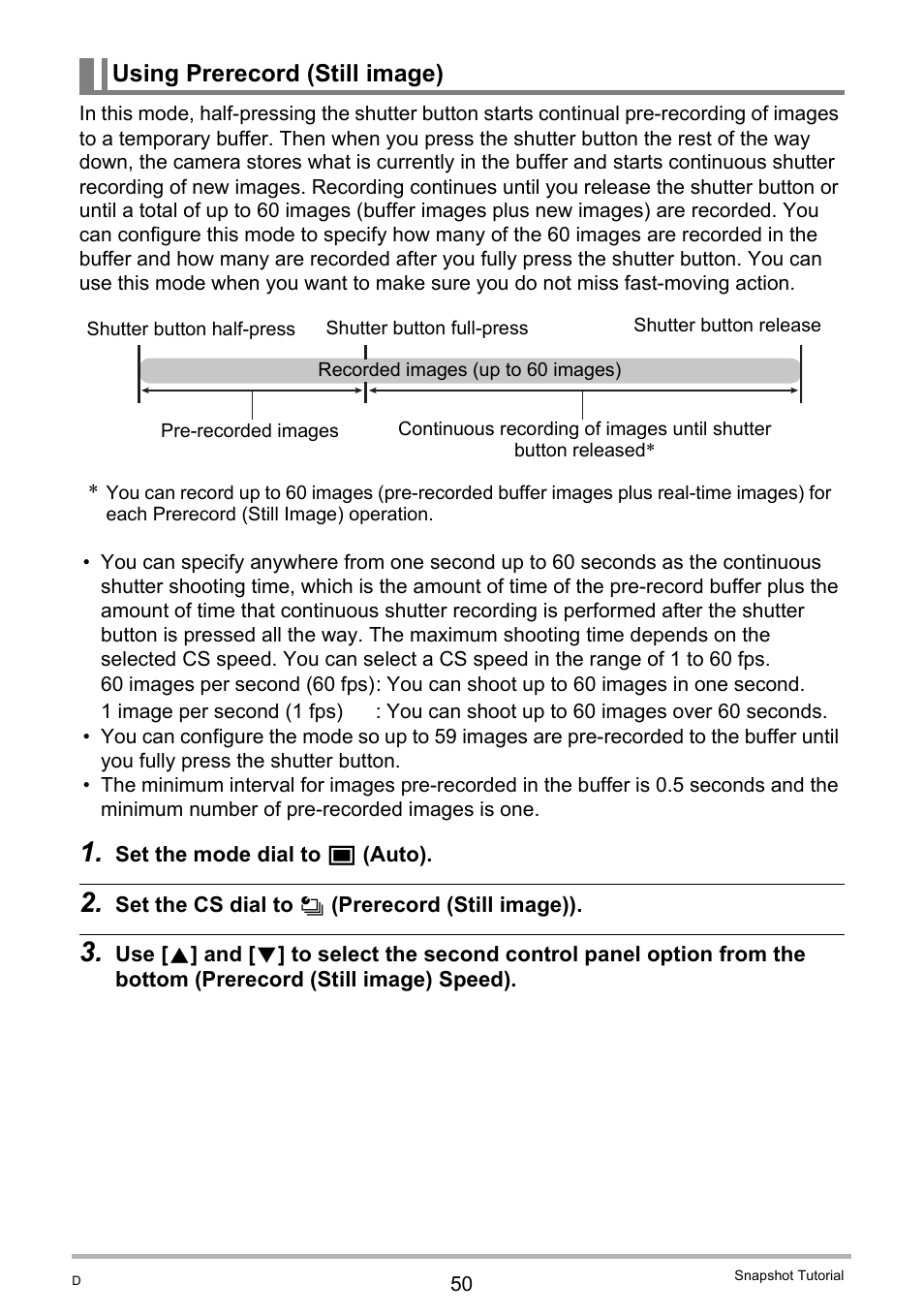 Using prerecord (still image) | Casio EXILIM EX-F1 User Manual | Page 50 / 185