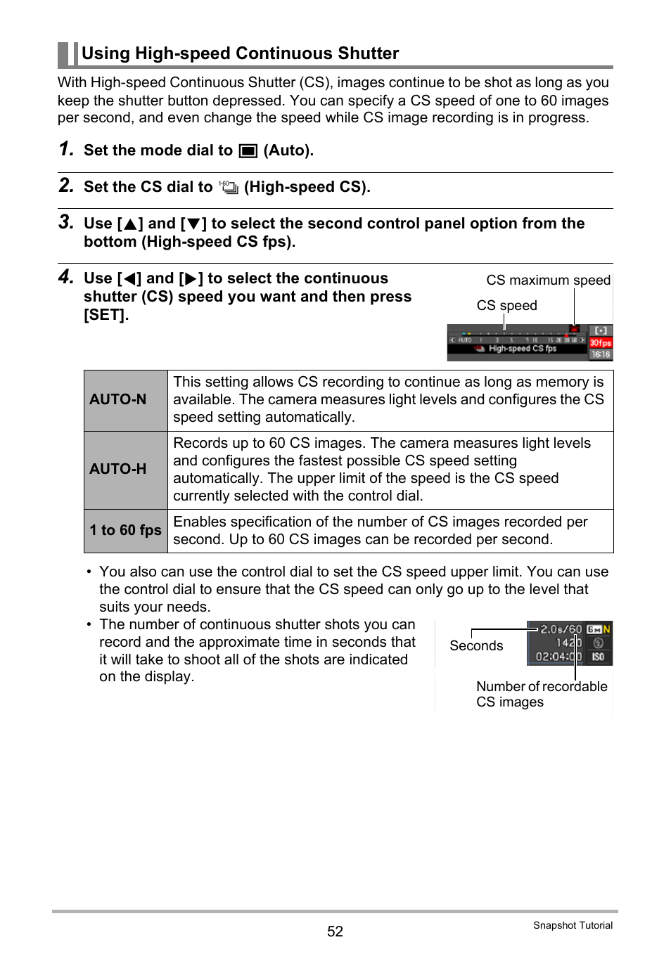 Using high-speed continuous shutter | Casio EXILIM EX-F1 User Manual | Page 52 / 185
