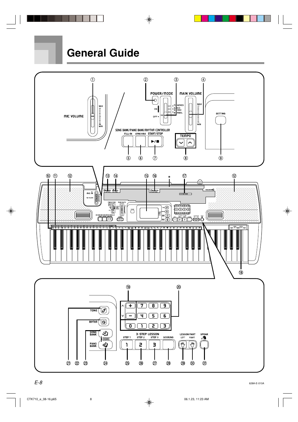 General guide | Casio CTK710 User Manual | Page 10 / 48