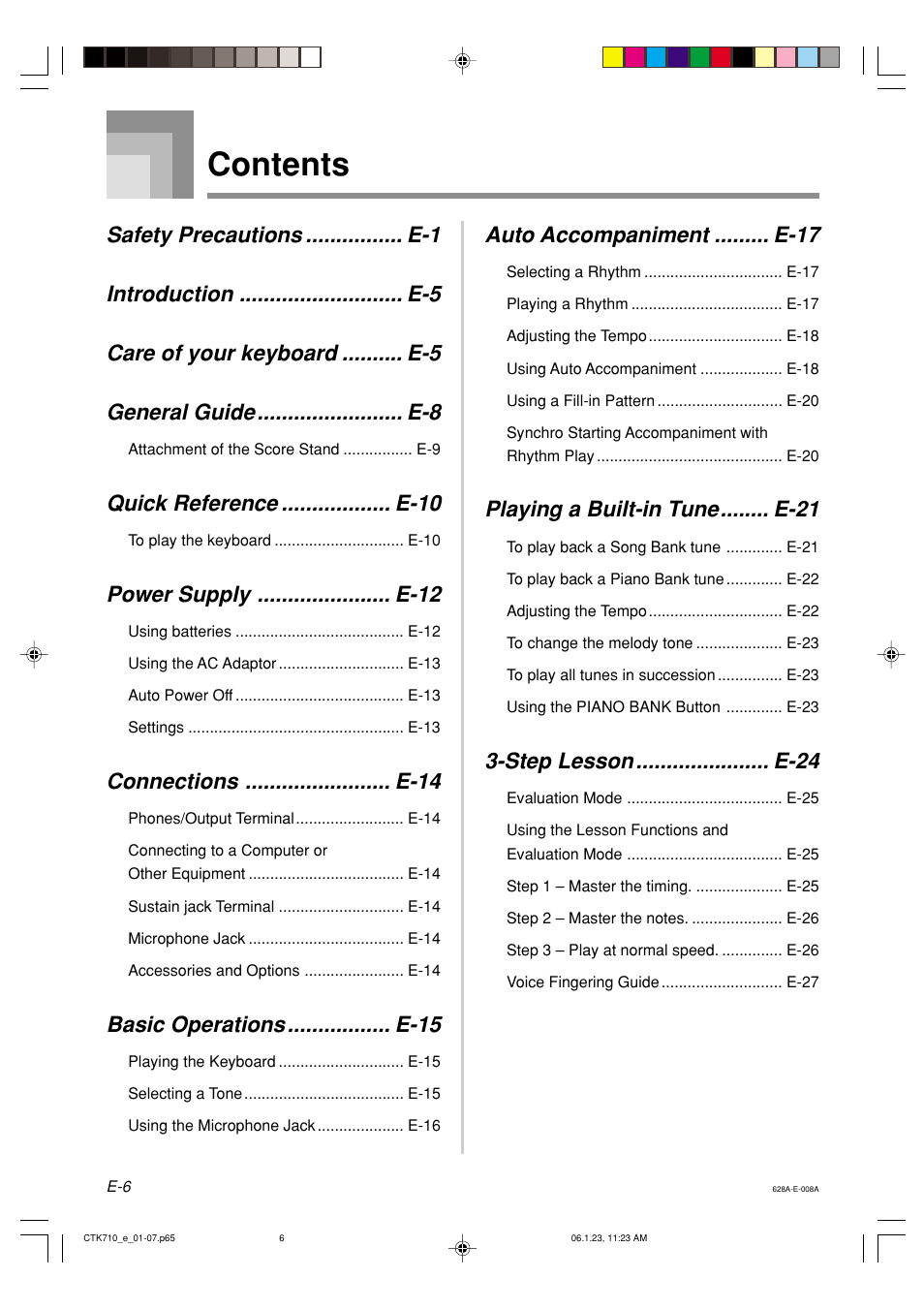 Casio CTK710 User Manual | Page 8 / 48