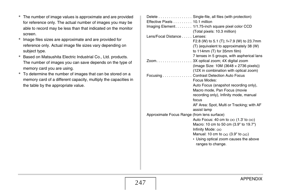 Casio EXILIM EX-Z1050 User Manual | Page 247 / 252