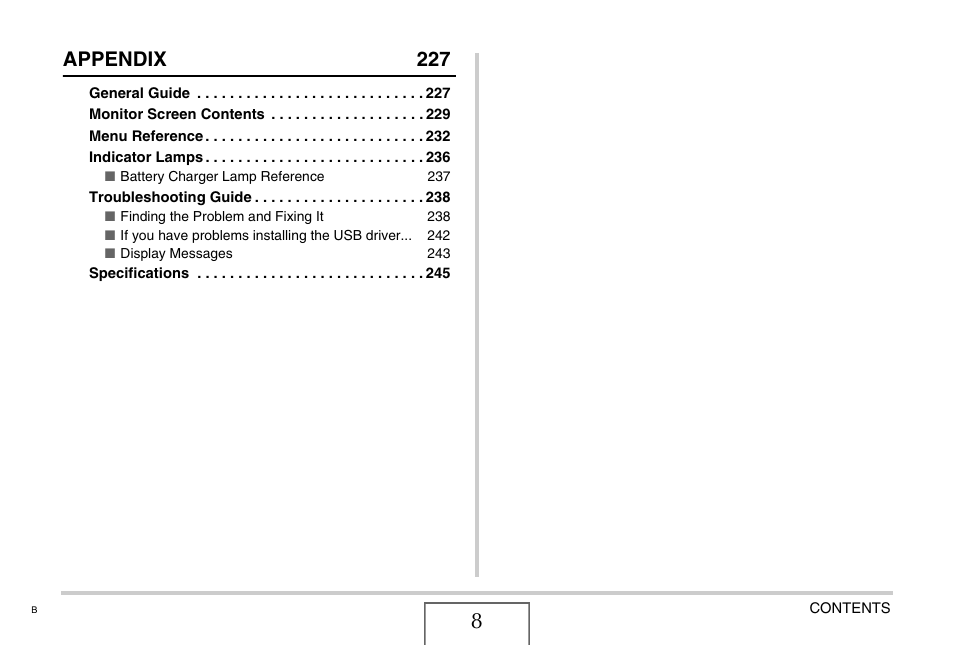 Appendix 227 | Casio EXILIM EX-Z1050 User Manual | Page 8 / 252