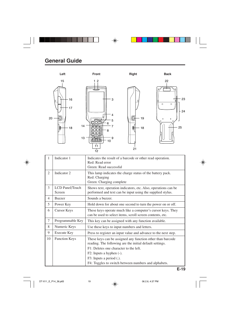 General guide, E-19 | Casio DT-X11 Series User Manual | Page 21 / 61