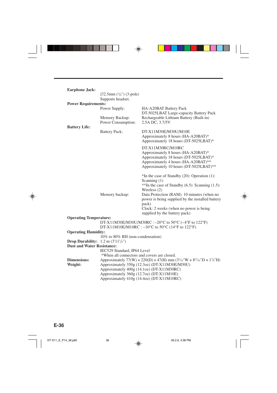Casio DT-X11 Series User Manual | Page 38 / 61
