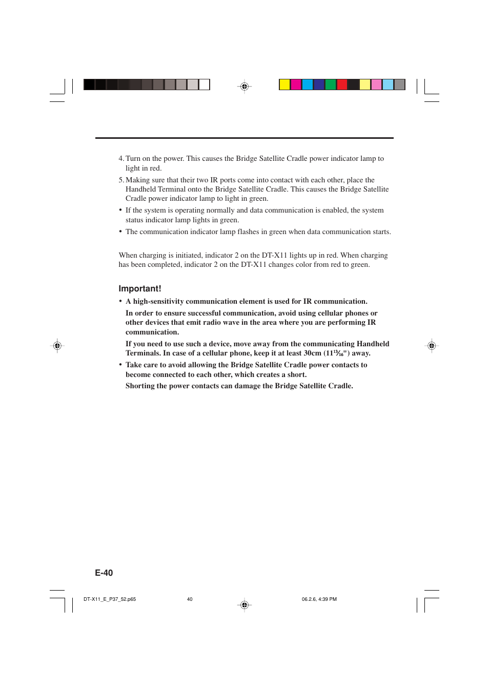E-40, Important | Casio DT-X11 Series User Manual | Page 42 / 61