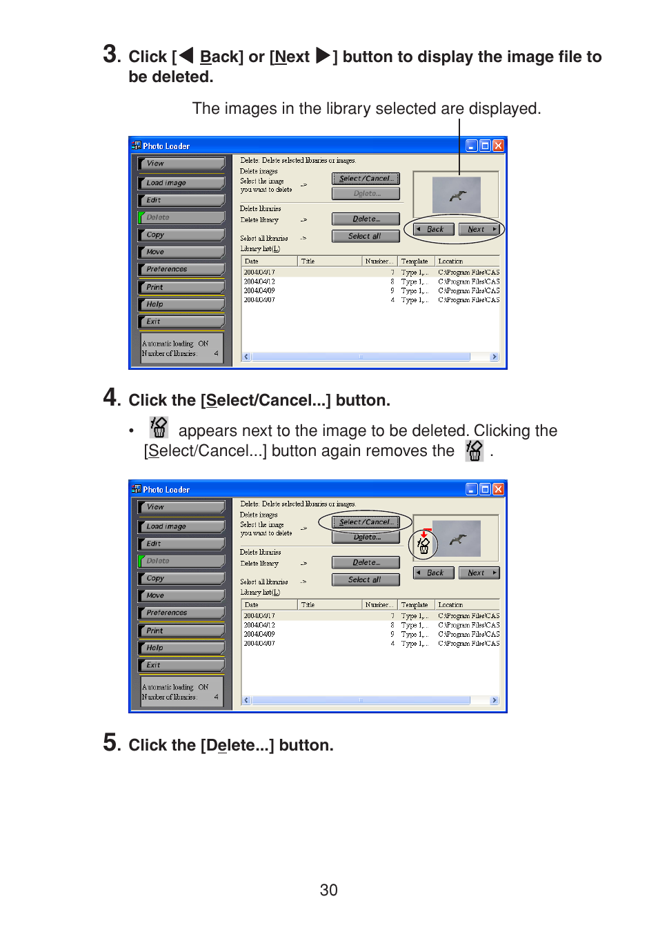 Casio PHOTO LOADER K800PSM2DMX User Manual | Page 30 / 48