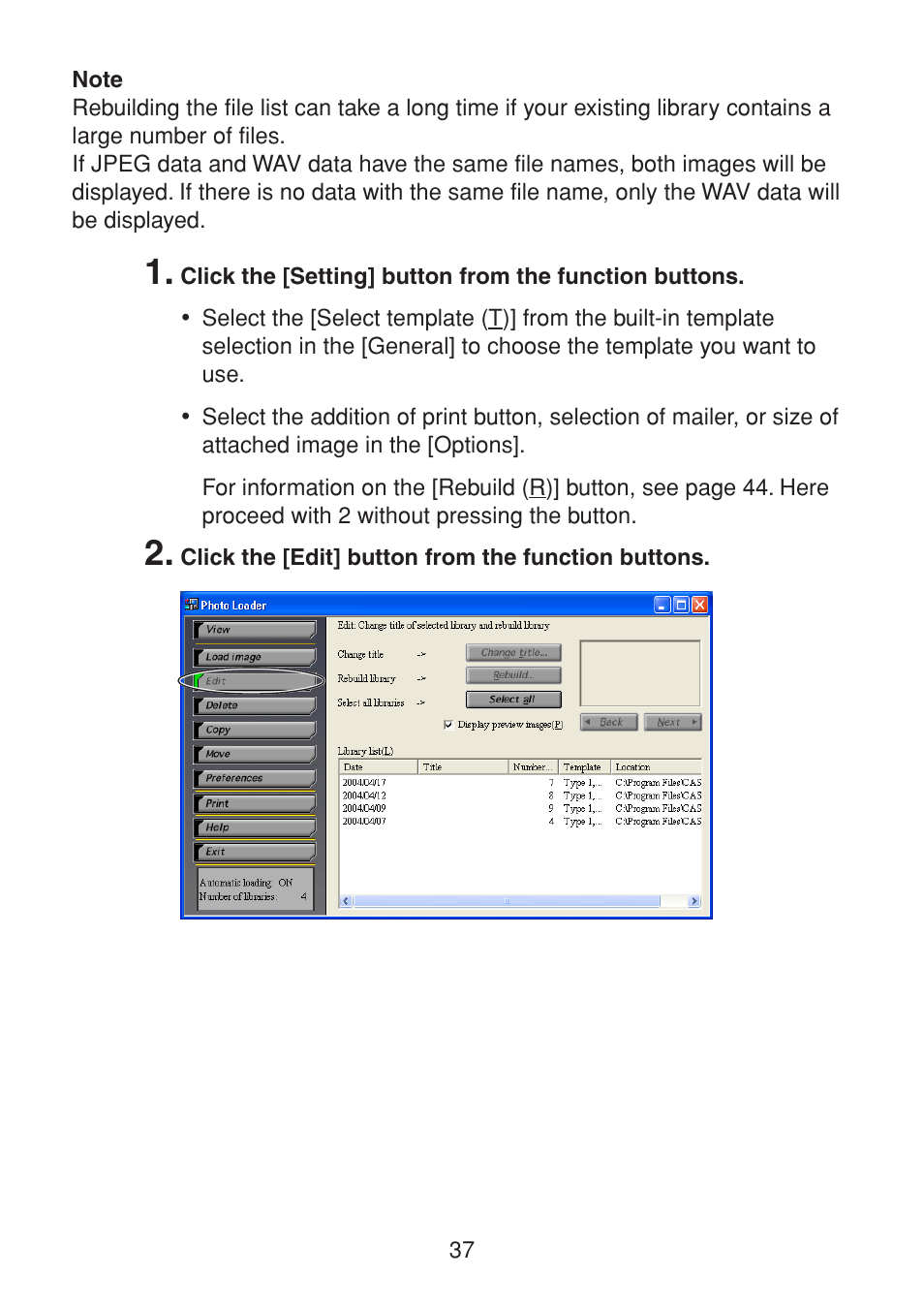 Casio PHOTO LOADER K800PSM2DMX User Manual | Page 37 / 48