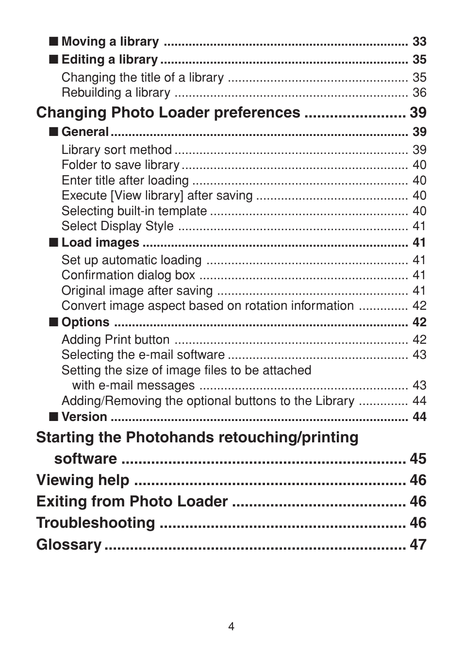 Casio PHOTO LOADER K800PSM2DMX User Manual | Page 4 / 48