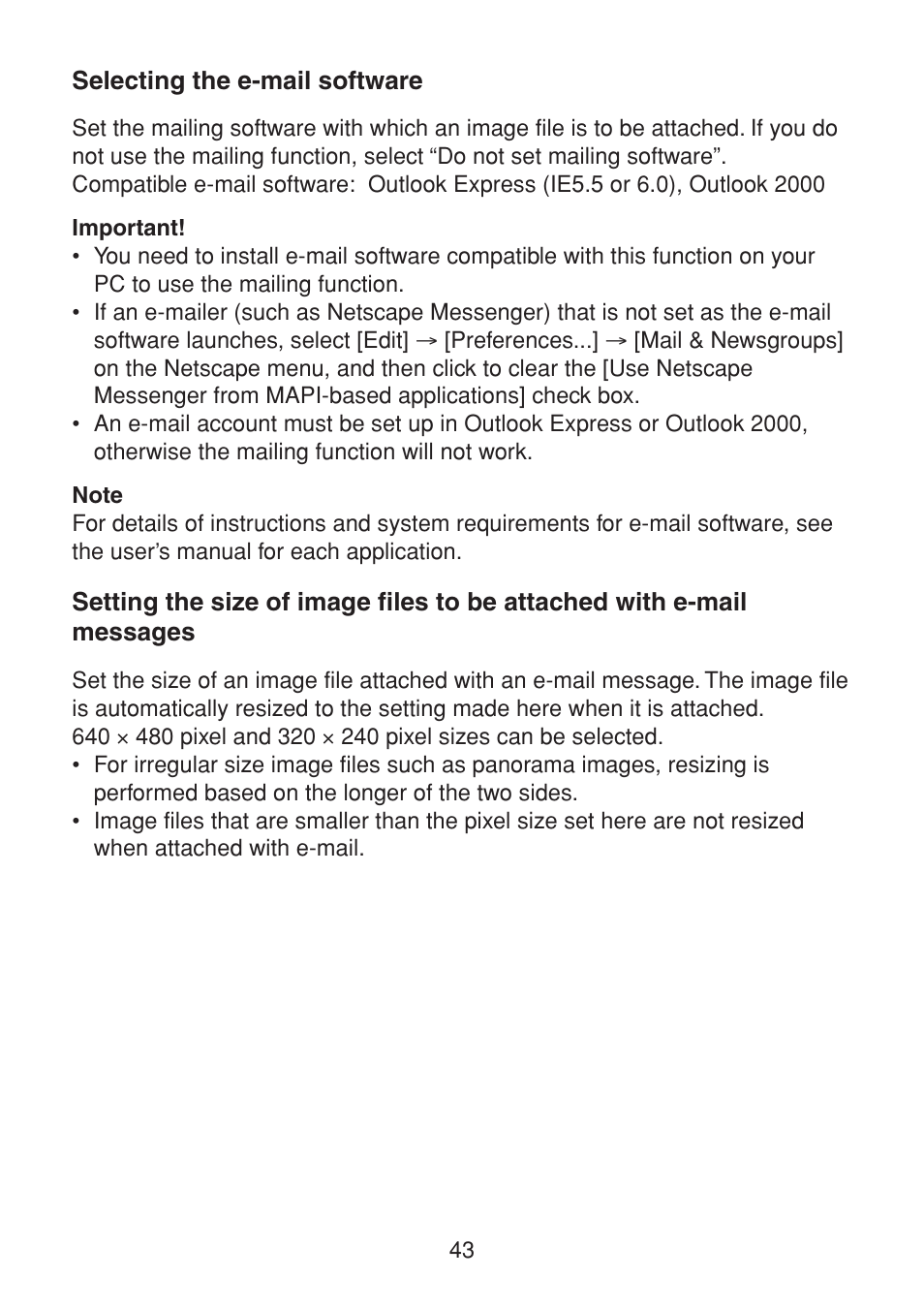 Selecting the e-mail software | Casio PHOTO LOADER K800PSM2DMX User Manual | Page 43 / 48