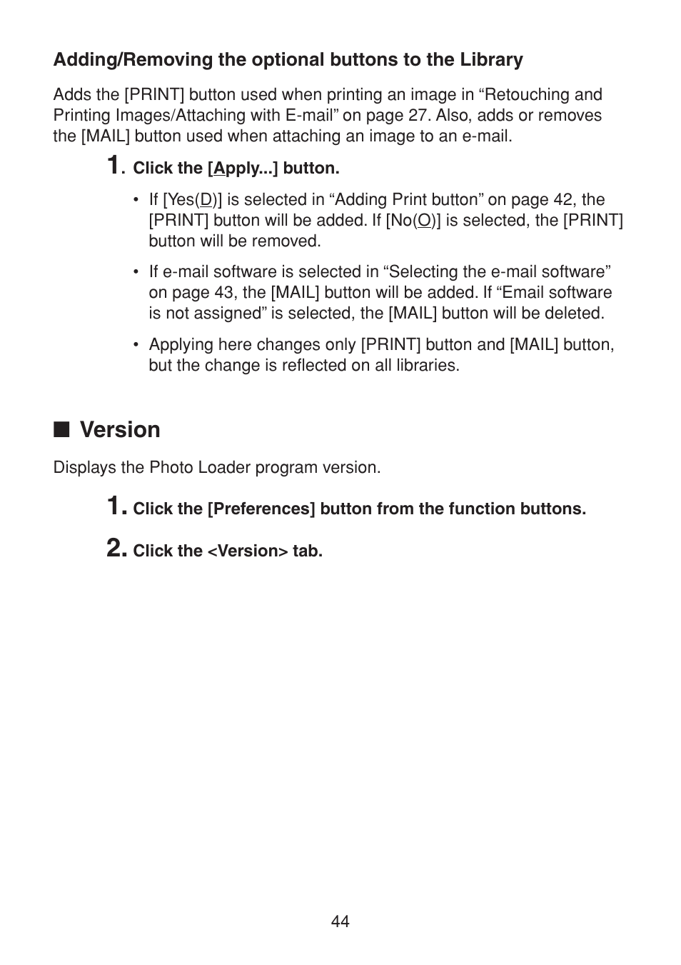 Version | Casio PHOTO LOADER K800PSM2DMX User Manual | Page 44 / 48