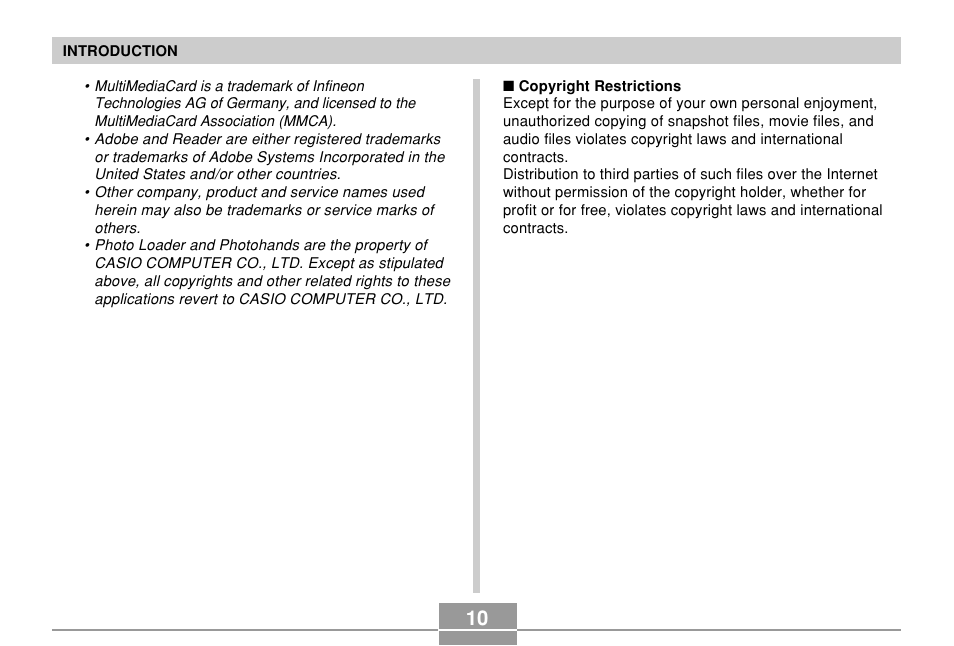 Casio EX-P700 User Manual | Page 10 / 267