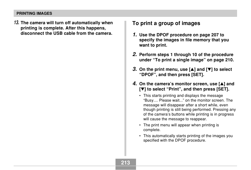 To print a group of images | Casio EX-P700 User Manual | Page 213 / 267